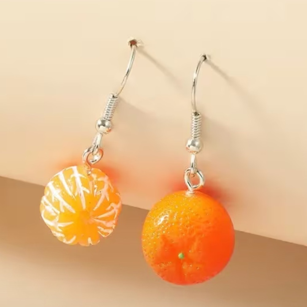 Cute Orange Fruit Drop Earrings